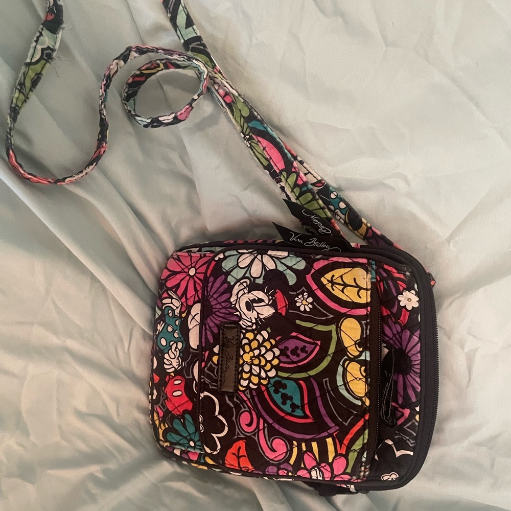 Vera Bradley Floral Crossbody Bag - Black and Multicolor Disney Minnie Mouse